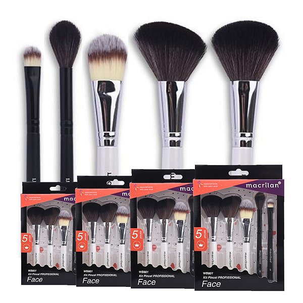Macrilan - Kit Pinceis Profissionais para Face - 03 Kits