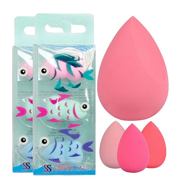 Sabrina Sato - Kit 3 Mini Esponjas Peixe SP2004 - 12 Kits