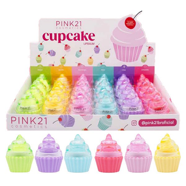 Pink 21 - Lip Balm Cupcake CS5006 - 24 Und
