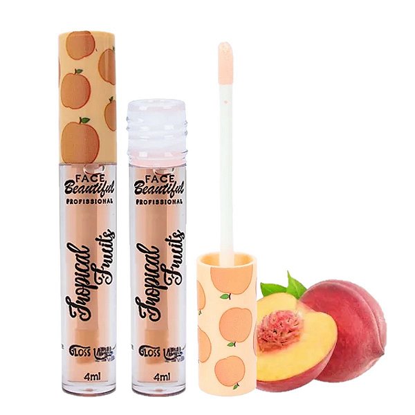 Face Beautiful - Gloss Labial Tropical Pêssego FB168