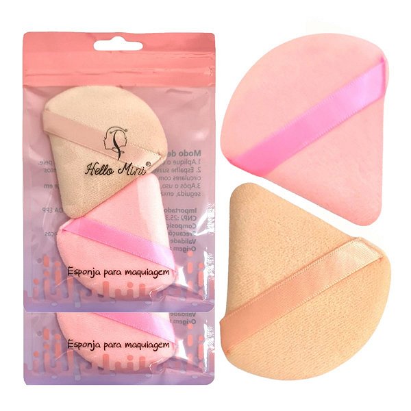 Hello Mini - Esponjas de Maquiagem Triangulo BE1212 - 1 Kit