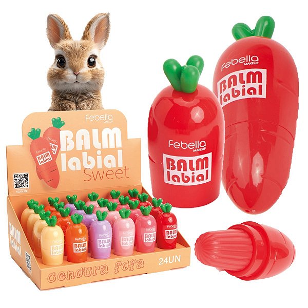 Febella - Lip Balm Cenoura Fofa LB7018 - 6 Und