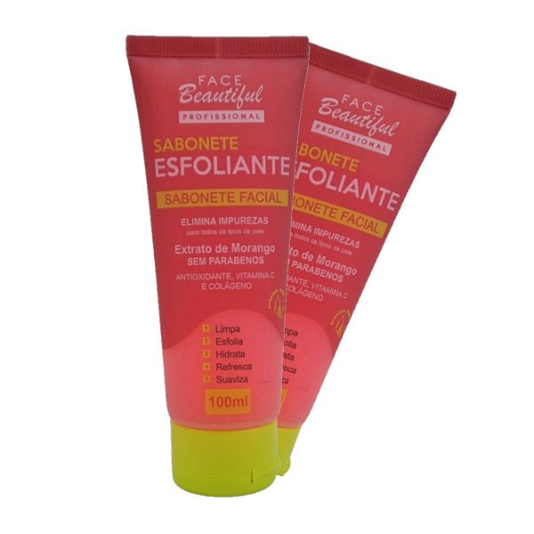 Face Beautiful - Sabonete Facial Esfoliante Morango FB361