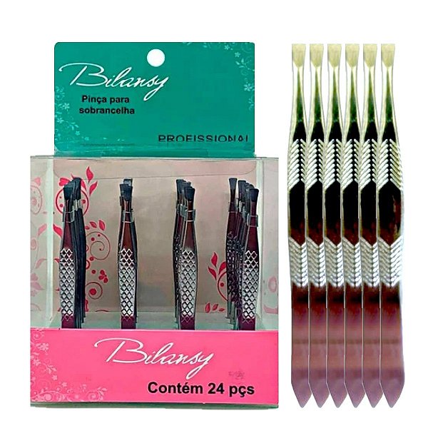 Bilansy - Pinça para Sobrancelha Inox BM0382 - 24 Und