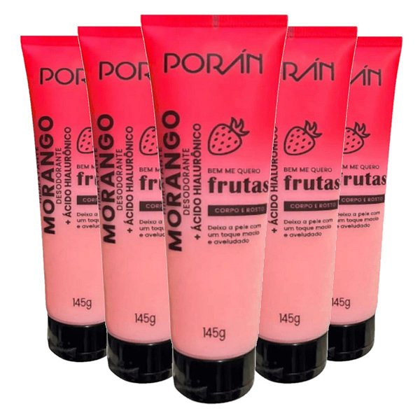 Poran - Hidratante Corpo e Rosto Morango PR245 - 6 Und