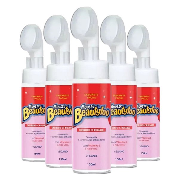 Face Beautiful - Sabonete Mousse Beautyloo Morango - 12 Und