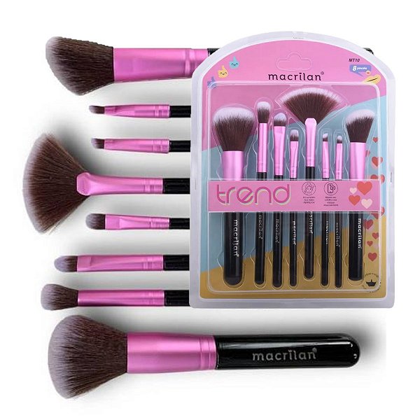 Macrilan - Kit 8 Pinceis Trend MT10 - 12 Kits