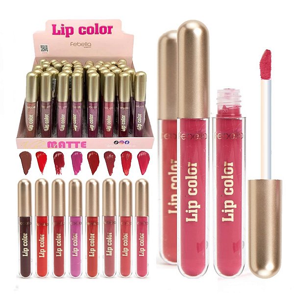 Febella - Batom Liquido Matte Velvet BM40130 A - 48 Unid