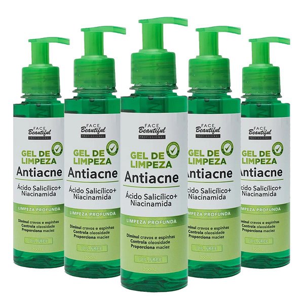 Face Beautiful - Gel de Limpeza Antiacne Salicilico - 6 Un