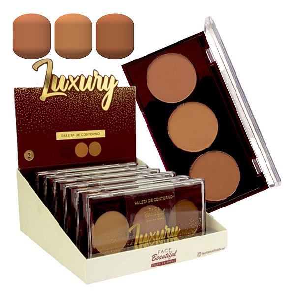 Face Beautiful - Paleta Trio Contorno Luxury 2 FB368 - 6 Und