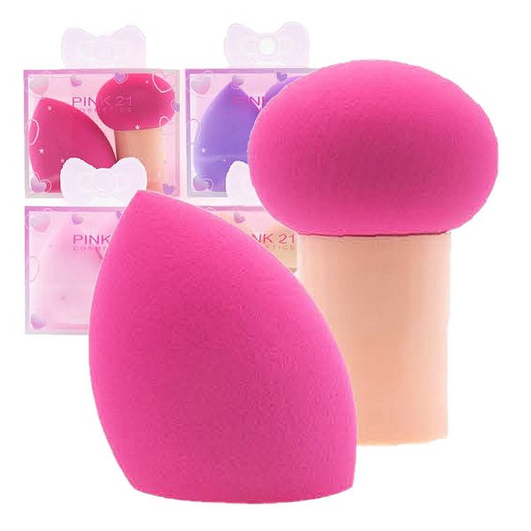 Pink 21 - Kit 2 Esponjas para Maquiagem HB87459 - SORT