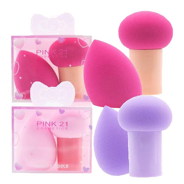 Pink 21 - Kit 2 Esponjas para Maquiagem HB87459 - 12 Kits