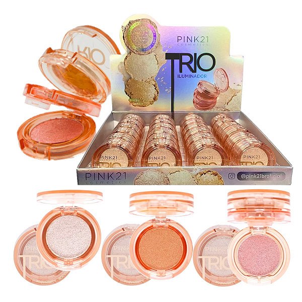 Pink 21 - Trio de Iluminador 3 em 1 CS4897 - 24 Und