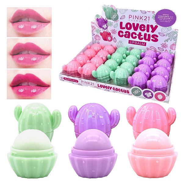 Pink 21 - Lip Balm Lovely Cactus CS4810 - 24 Und