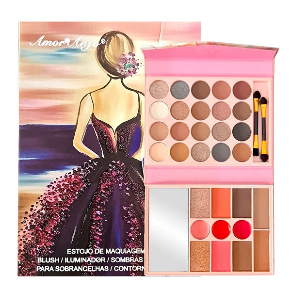 Amor Anjo - Kit de Maquiagem c/ Espelho Princesa - Roxo
