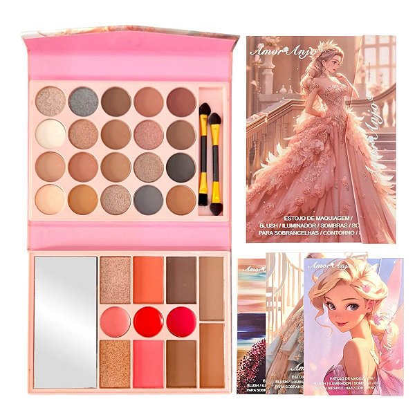Amor Anjo - Kit de Maquiagem c/ Espelho Princesa - 4 Kits