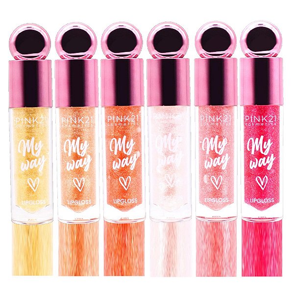 Pink 21 - Lip Gloss My Way Glitter CS4840 - 6 Und