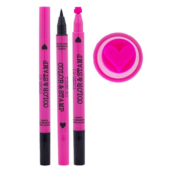 Pink 21 - Caneta Delineadora e Carimbo Rosa CS3895 - UNIT