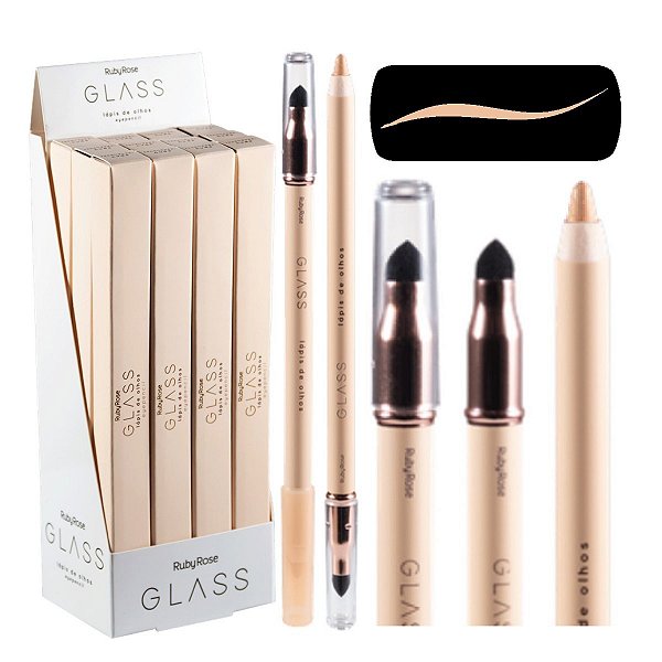Ruby Rose - Lapis de Olhos GLASS HB525 NUDE - 12 Und