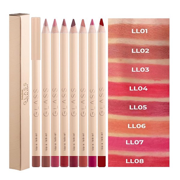 Ruby Rose - Lapis Labial GLASS - Kit c/ 8 Cores