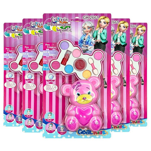 Goal Kids - Kit de Maquiagem Infantil Urso Espelho - 12 Und