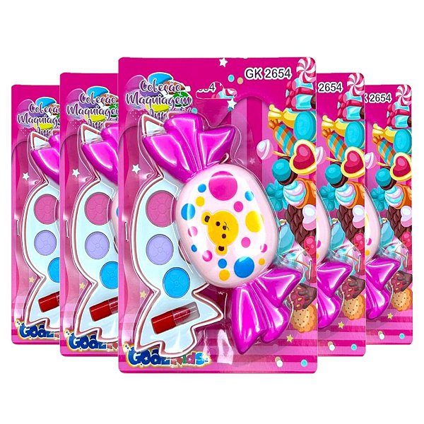 Goal Kids - Kit de Maquiagem Infantil Bala GK2654 - 12 Und