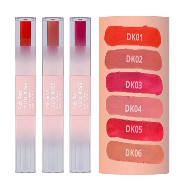 Ruby Rose - Batom Duo Kiss Lipstick L6203 G1 - 12 Und