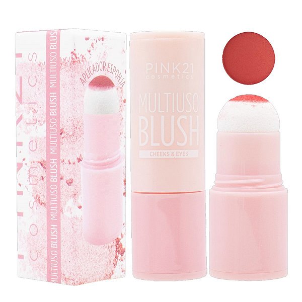 Pink 21 - Blush com Aplicador Multiuso CS4493 - COR 04