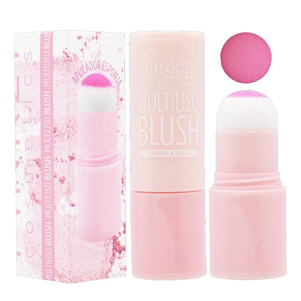 Pink 21 - Blush com Aplicador Multiuso CS4493 - COR 01