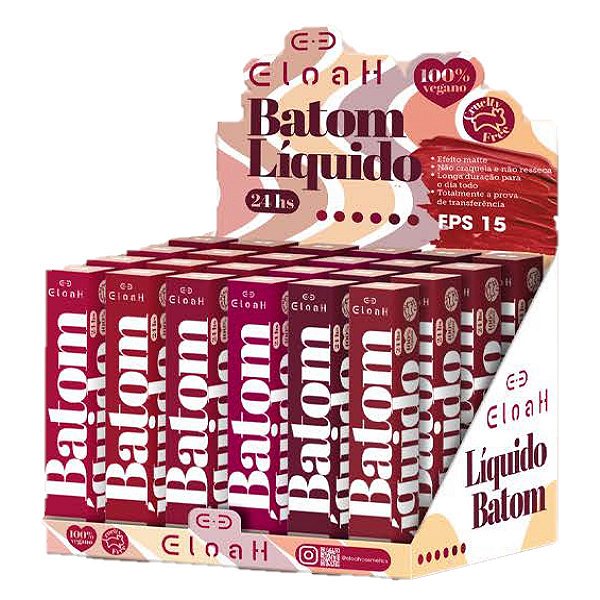 Eloah - Batom Liquido Matte 24H FPS15 BTL01 - 24 Und