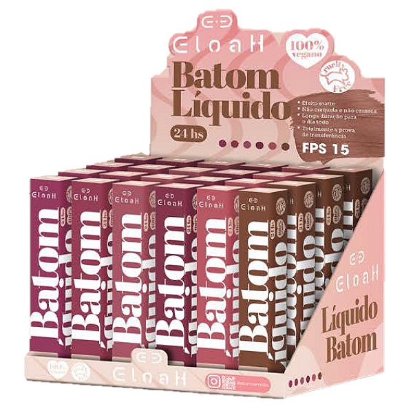 Eloah - Batom Liquido Matte 24H FPS15 BTL02 - 24 Und