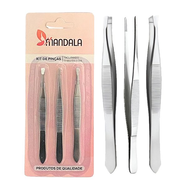 Mandala - Kit de Pinças Inox JJ3393