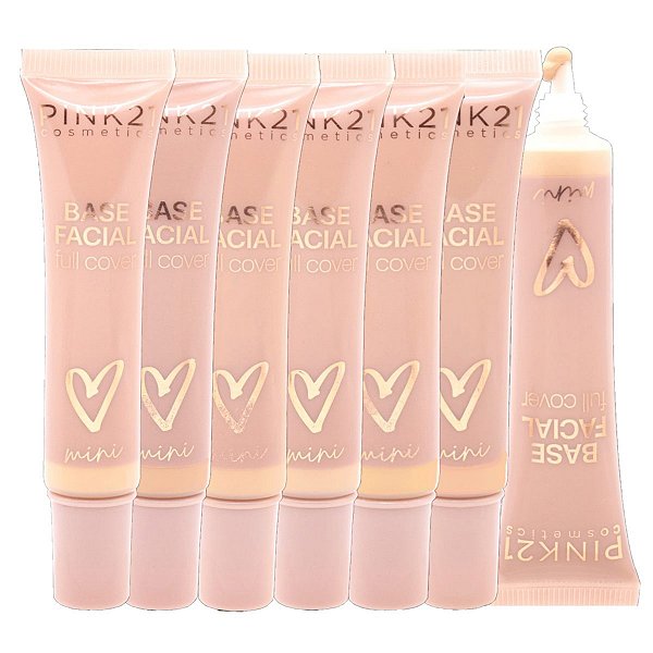 Pink 21 - Base Facial Cores Claras CS5044 - Kit c/ 6 Und