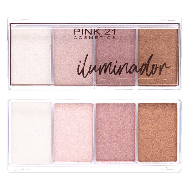 Pink 21 - Paleta de Iluminador Quarteto CS2377 - COR 02