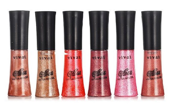 Vivai - Gloss Labial Alta Cobertura Vai na Bolsa 8 ml 3039 - Kit com 6 Unidades