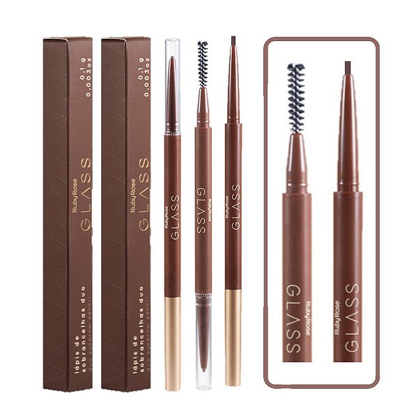 Ruby Rose - Lapis de Sobrancelha Duo GLASS MEDIO - 6 Und