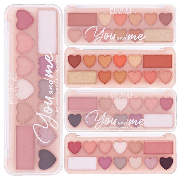 Pink 21 - Blush Iluminador e Sombras CS4307 - Kit c/ 6 Und