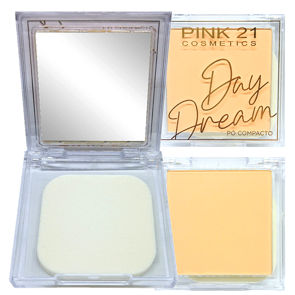 Pink21- Po Facial Luxo com Espelho Tom Claro CS4265 - 12 Un