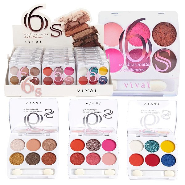 Vivai - Paleta de Sombras 6S Mattes e Cintilantes - 24 Und