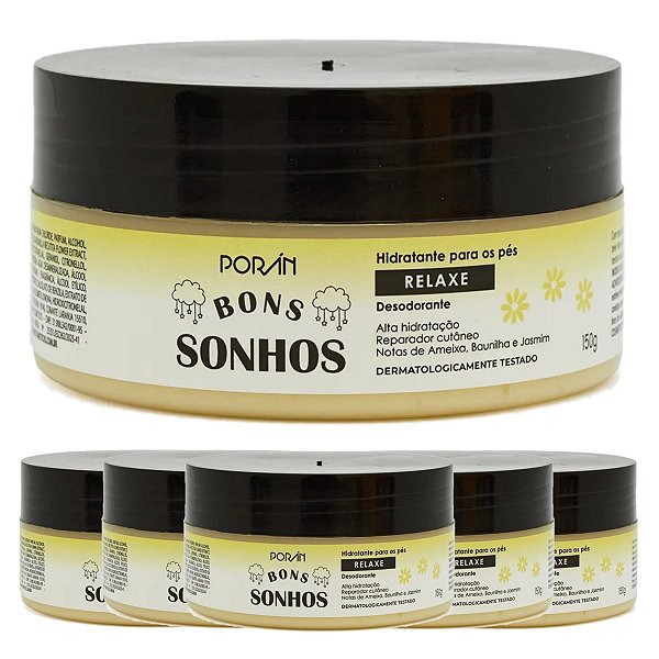 Poran - Hidratante para Pés Bons Sonhos PR333 RELAXE - 6 Und