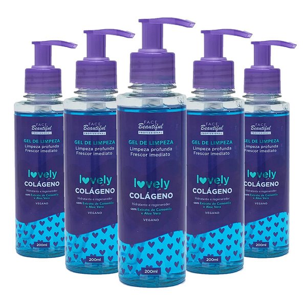 Face Beautiful - Gel de Limpeza Lovely Colageno - 12 Und