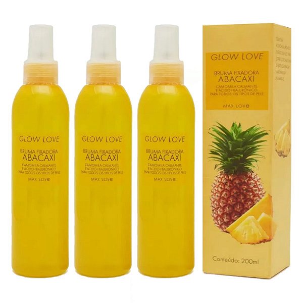Max Love - Bruma Fixadora Glow Love ABACAXI - 6 Und