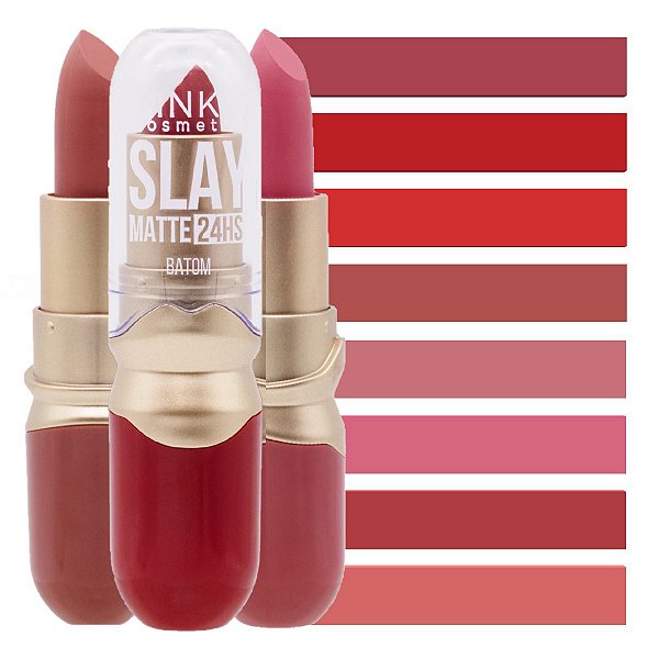 Pink 21 - Batom Matte 24H Slay CS4848 - 8 Und