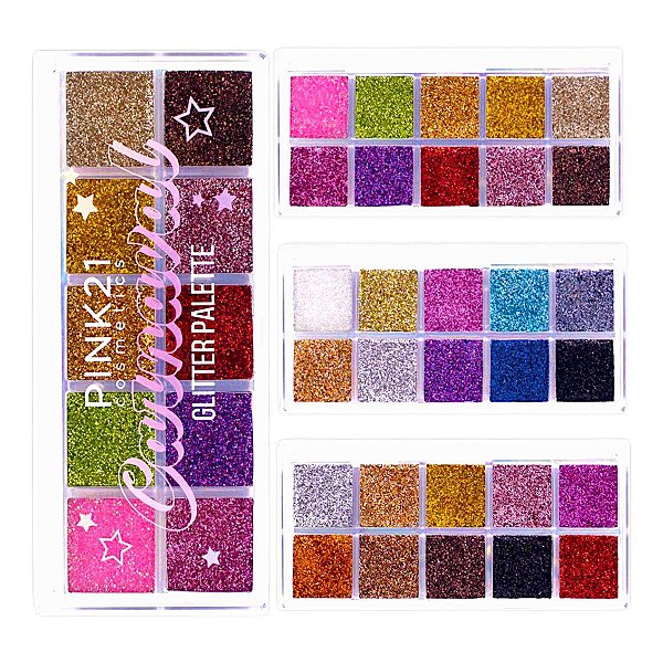 Pink 21 - Paleta de Sombras Glitter Carnaval CS5487 - 3 Und