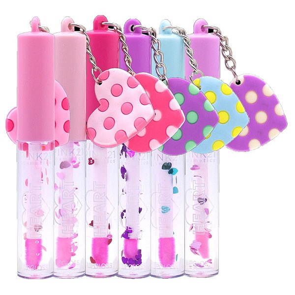 Pink 21 - Lip Gloss Incolor Coração CS4499 - 12 Und
