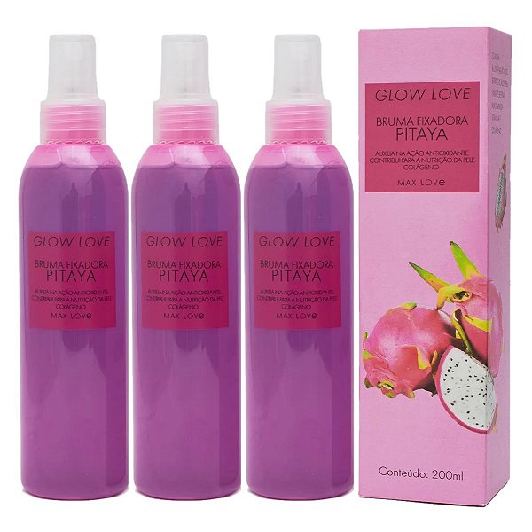 Max Love - Bruma Fixadora Glow Love PITAYA - 6 Und
