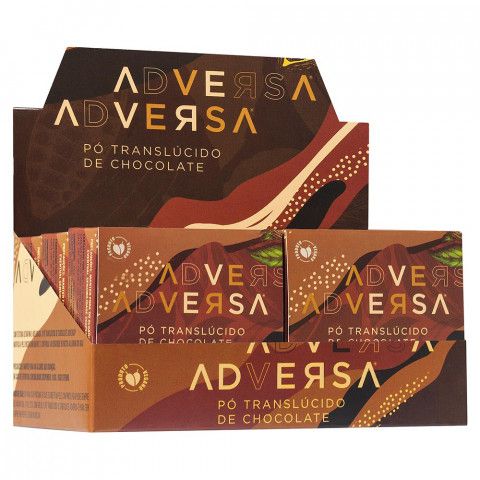 Pó Facial Translúcido de Chocolate Vegano Adversa AD109 - Display com 6 unidades