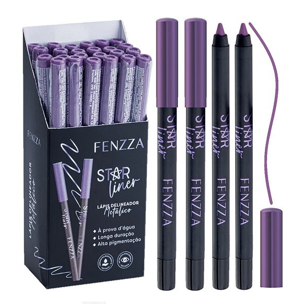 Fenzza - Lapis Delineador Metalico Star Roxo FZ14038 - 24 Un
