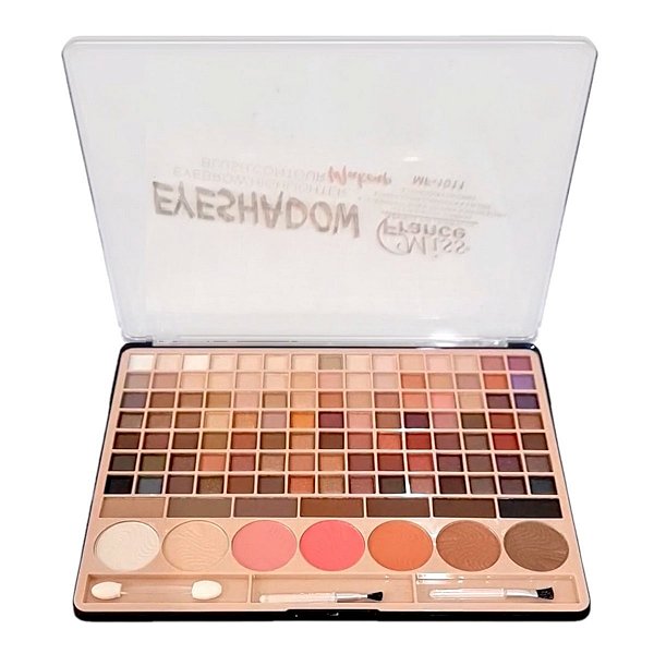 Miss France - Kit de Maquiagem Sombras, Blush, Iluminador, Contorno e Sombras de Sobrancelhas 119 Itens