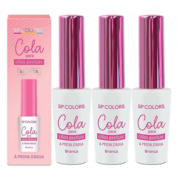 SP Colors - Cola p/ Cilios Prova Dagua Branca SPG03 - 6 Und